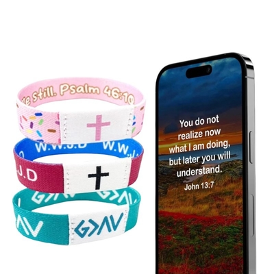 खरीदें NFC ईसाई दैनिक बाइबल पद कंगन तापमान प्रतिरोधी -30°C से 60°C स्थायित्व online manufacture